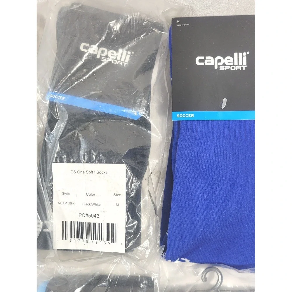 LOT: 10 Pairs Capelli Sport Soccer Socks - Marled & 4-Cube - Unisex Size Medium